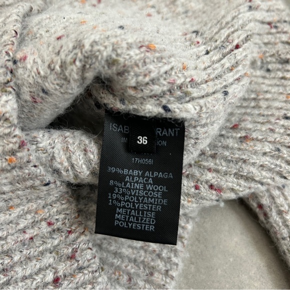isabel marant elson knitted jumper pullover sweater gray size 36 or small - Picture 6 of 8